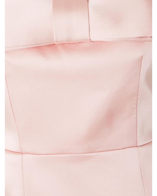 The New Arrivals Ilkyaz Ozel Pink Sisu Bow-Embellished Satin Gown