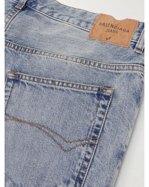 Balenciaga Gray Distressed Low-Rise Flared Jeans