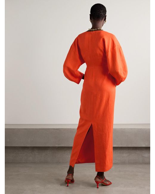 Mara Hoffman Red Irina Hemp Maxi Dress
