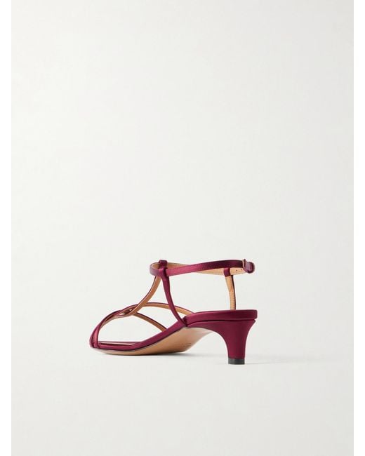 Jil Sander Red Cage Satin Sandals