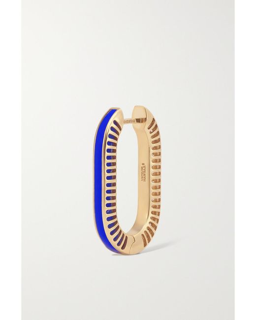 L'Atelier Nawbar Metallic Lock Ray Large 18-Karat, Lapis Lazuli And Diamond Earrings