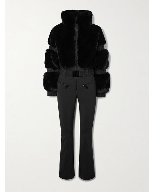 Goldbergh Black Lieke Belted Plush Ski Suit