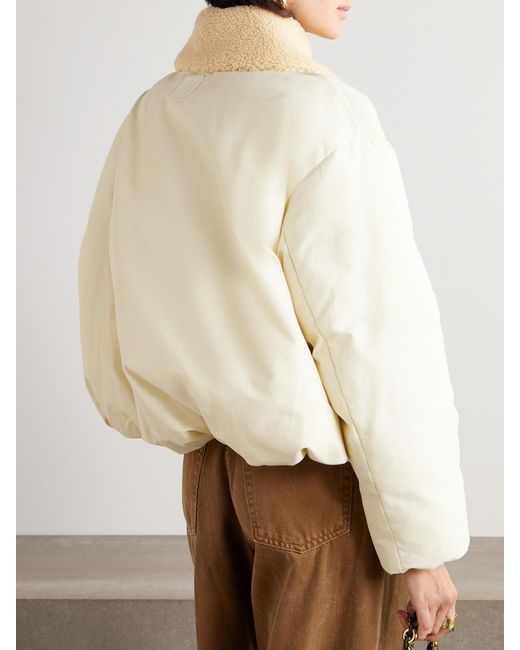 Loewe Natural Shearling-Trimmed Cotton-Blend Shell Jacket
