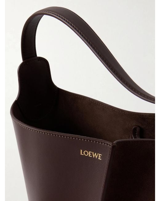 Loewe White Bilbao Suede And Leather Tote