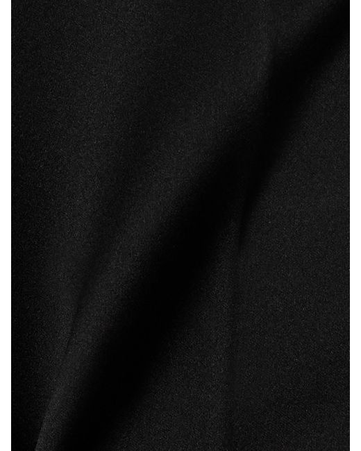 Loro Piana Black Duchesse Silk-Satin Straight-Leg Pants