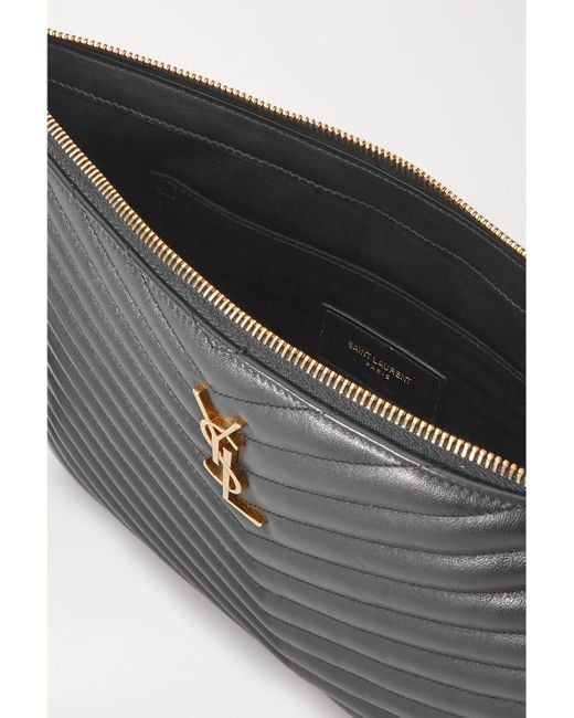 Saint Laurent Black Monogramme Quilted Leather Pouch