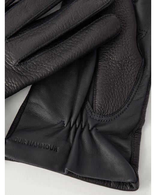 Nour Hammour Black Leather Gloves