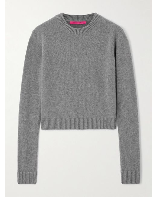 The Elder Statesman Gray Verkürzter Kaschmirpullover