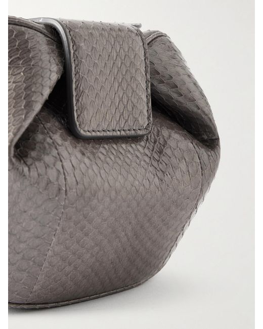 Gabriela Hearst Gray Soft Demi Snake-Effect Leather Clutch