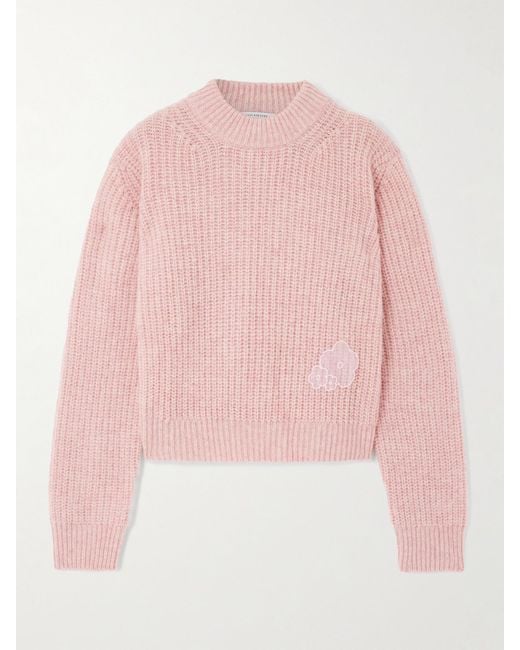 CECILIE BAHNSEN Pink Bega Wollpullover Mit Applikation