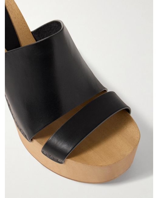 Isabel Marant Natural Hyun Leather Platform Mules