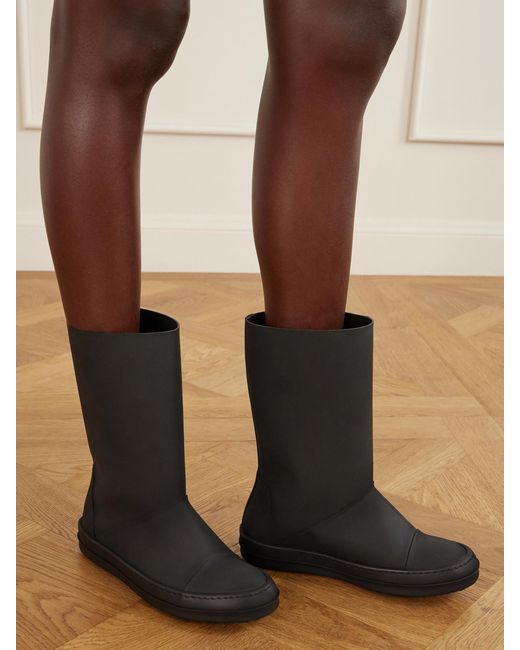 Rick Owens Black Leather Boots