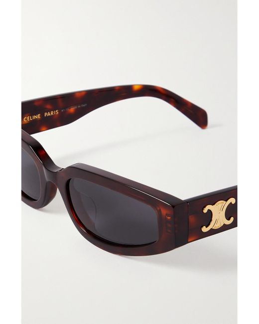 Céline White Triomphe Cat-Eye Acetate Sunglasses