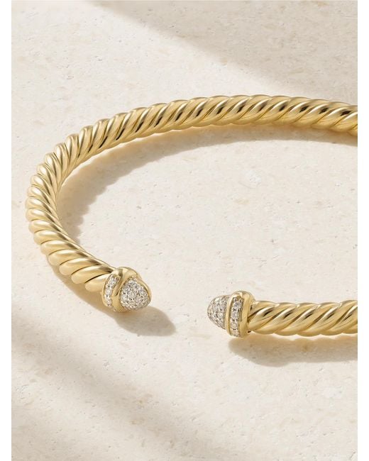 David Yurman Natural Cablespira Flex 18-Karat And Diamond Cuff