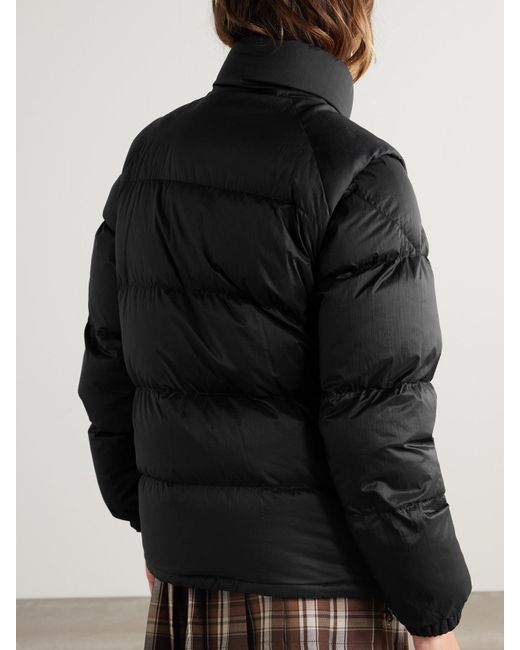 Moncler Black Verone Reversible Jacquard-Trimmed Quilted Shell Down Jacket