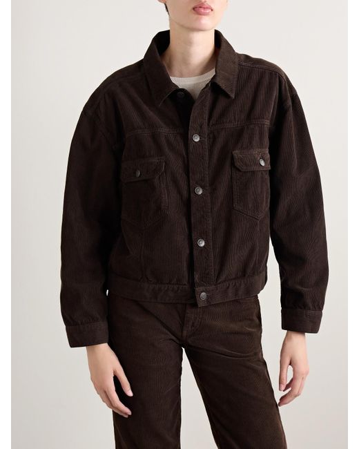 The Row Black Ness Jacke Aus Baumwollcord