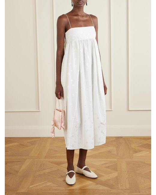 CECILIE BAHNSEN White Cbvilma Floral-Jacquard Maxi Dress