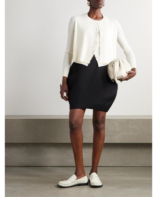 Loewe White Layered Wool Cardigan
