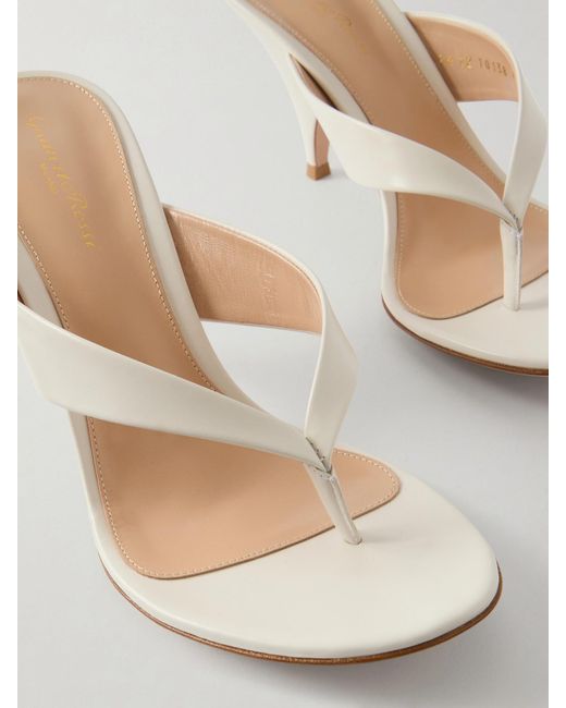 Gianvito Rossi Natural Sofia 70 Leather Thong Sandals