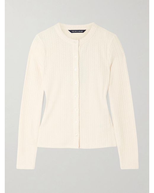Cardigan En Mailles Pointelle Lira Veronica Beard en coloris Natural