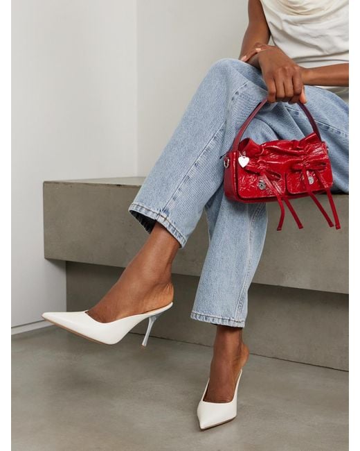 Magda Butrym White Mules Aus Leder