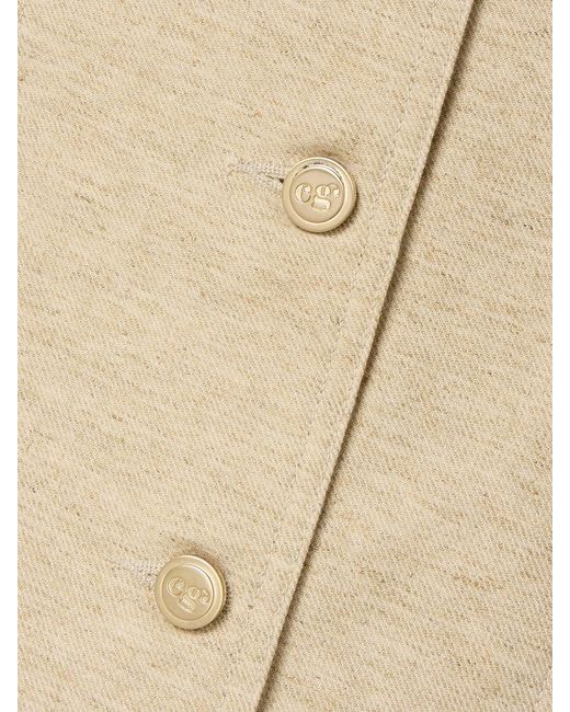 Cult Gaia Natural Lua Cotton And Linen-Blend Twill Midi Skirt