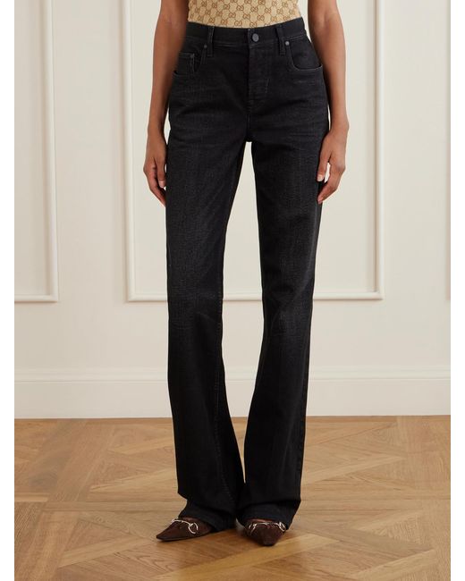 Gucci Black Mid-Rise Flared Jeans