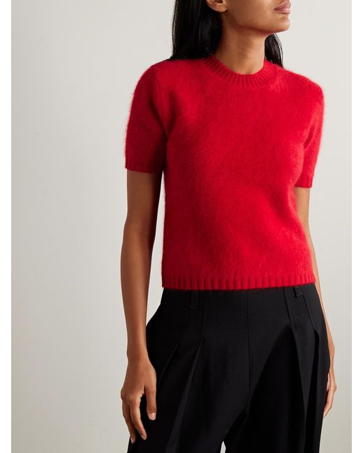 Kallmeyer Red Veda Brushed-Cashmere Sweater