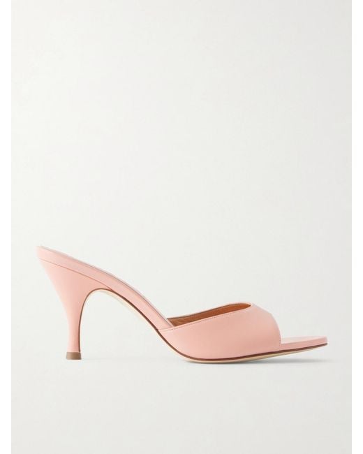Aeyde Pink Samia Leather Mules