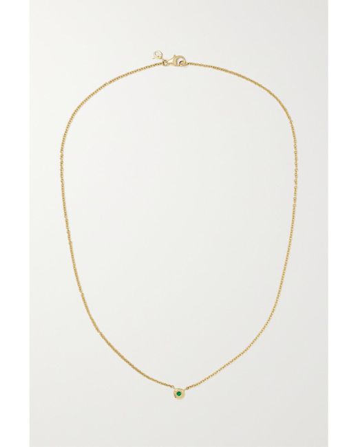 Octavia Elizabeth Metallic Net Sustain Nesting Gem 18-Karat Recycled Emerald Necklace