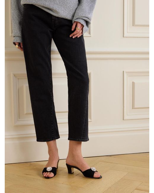 Mules En Daim À Cristaux Ansalko 50 Manolo Blahnik en coloris Black