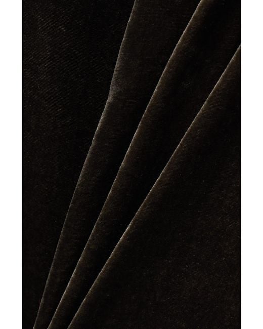 Veronica de Piante Black Lexi Velvet Wide-Leg Pants