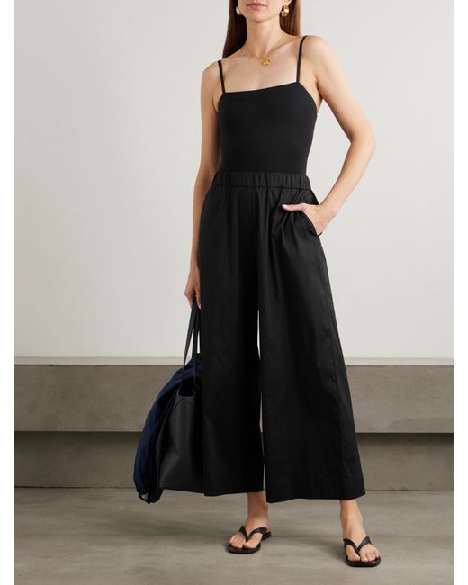 Max Mara Blue Rio Hose Mit Weitem Bein Aus Popeline Aus Einer Baumwollmischung
