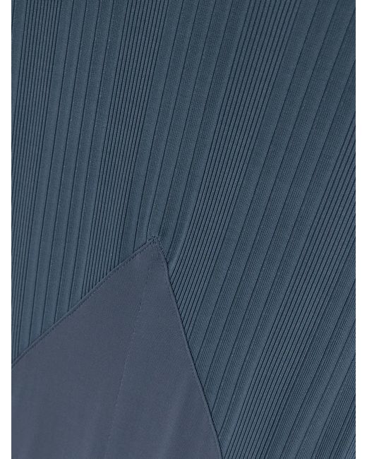 Jean Paul Gaultier Blue Paneled Ribbed Stretch-Jersey Maxi Dress