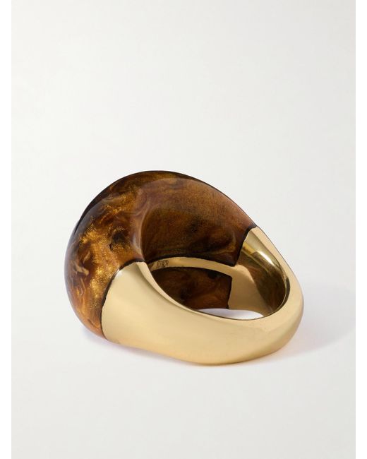 Dinosaur Designs Brown Large-Tone Resin Ring