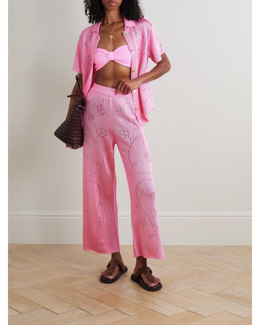 Calle Del Mar Pink Ivy Hemd Aus Pointelle-Strick