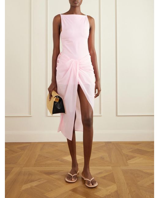Jacquemus Pink La Jupe Satin Pareo