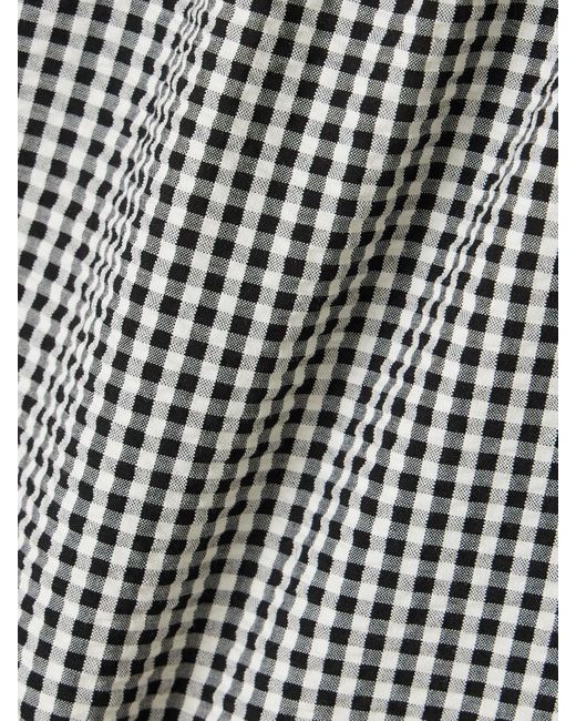 Doen Black Larena Gingham Recycled-Seersucker Shorts