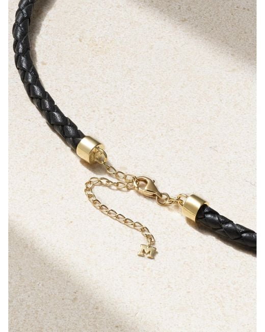 Mateo Natural Water Droplet Leather And 14-Karat Necklace