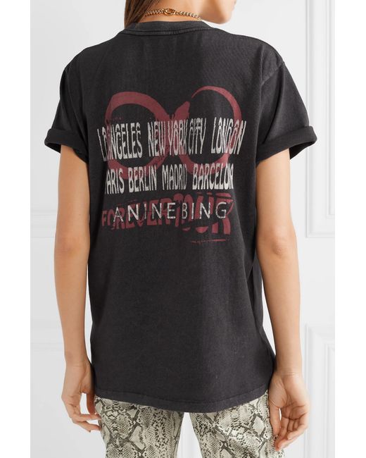 Anine Bing Forever Tour Printed Cotton jersey T shirt in Red Lyst UK