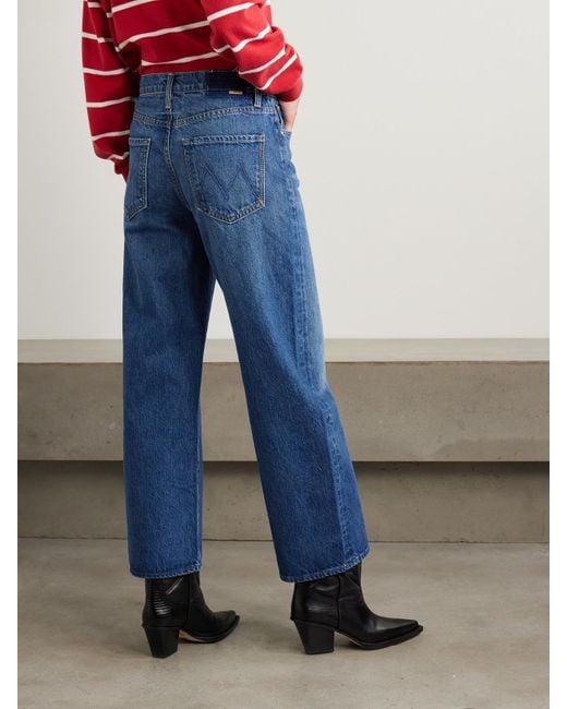 Mother Blue The Dodger Ankle Hoch Sitzende Jeans Mit Geradem Bein