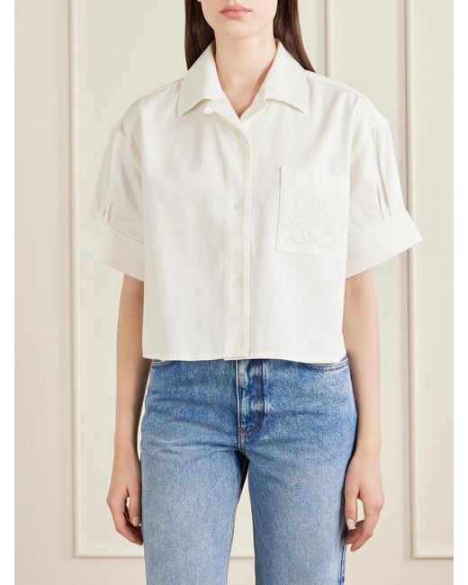 Loewe White Paula's Ibiza Anagram Cotton Shirt