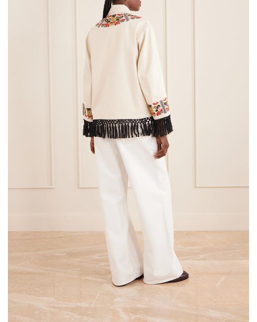 Alix Of Bohemia White Jude Baroque Embroidered Cotton Jacket