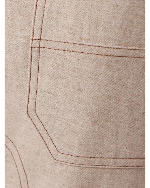 Cult Gaia Natural Wynn Cotton And Linen-Blend Wide-Leg Cargo Pants