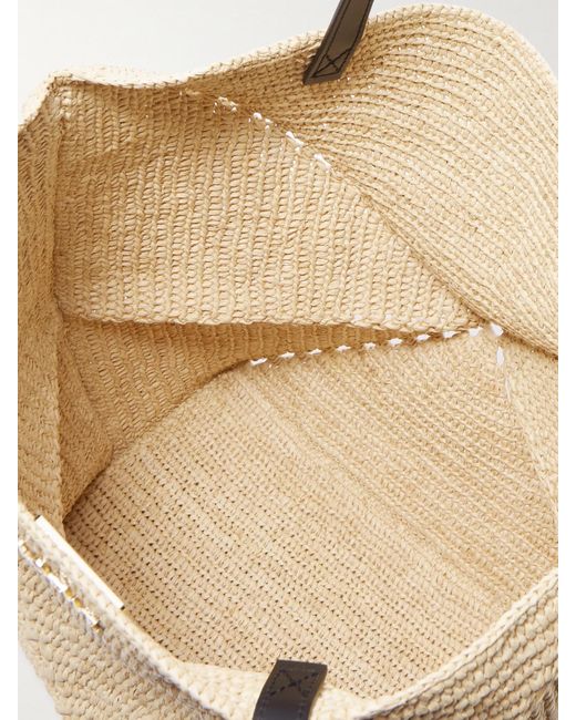Loewe Natural Paula's Ibiza Puzzle Fold Mittelgroße Tote Aus Raffiabast Mit Lederbesätzen