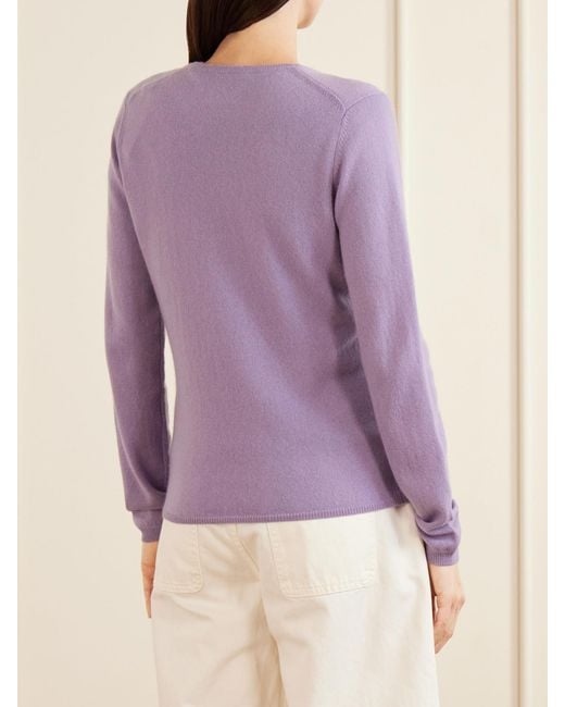 Allude Purple Cashmere Cardigan