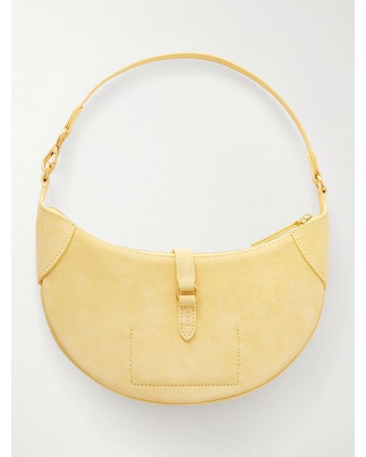 Polo Ralph Lauren Yellow Polo Id Mini Suede Shoulder Bag