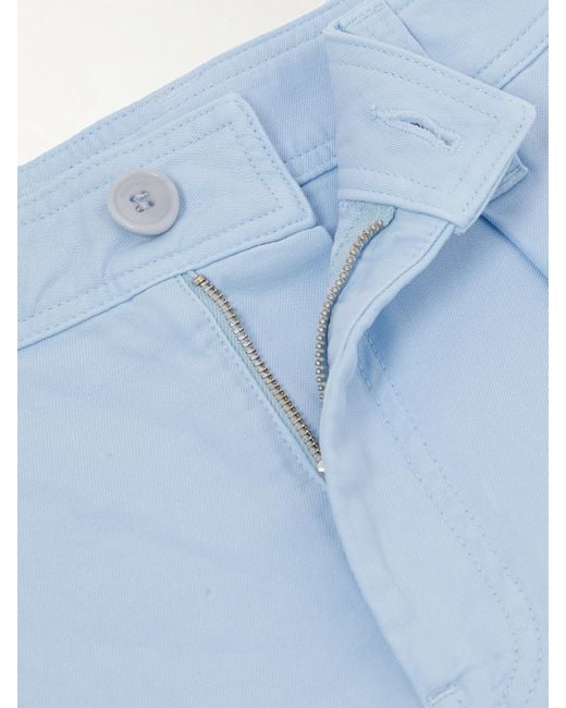 J.W. Anderson Blue Barrel-Hose Aus Baumwoll-Twill Mit Falten