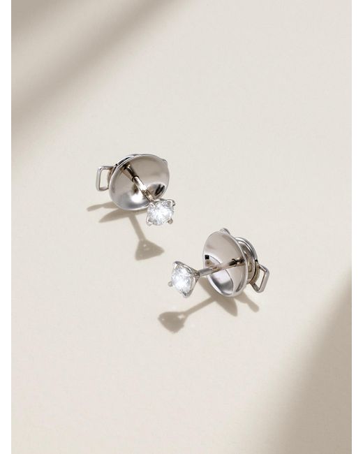 Boucles D'Oreilles En Or Blanc 18 Carats (750/1000) Et Diamants David Morris en coloris Natural