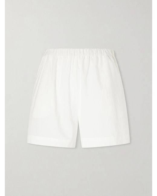 Lido White Cotton-Poplin Shorts
